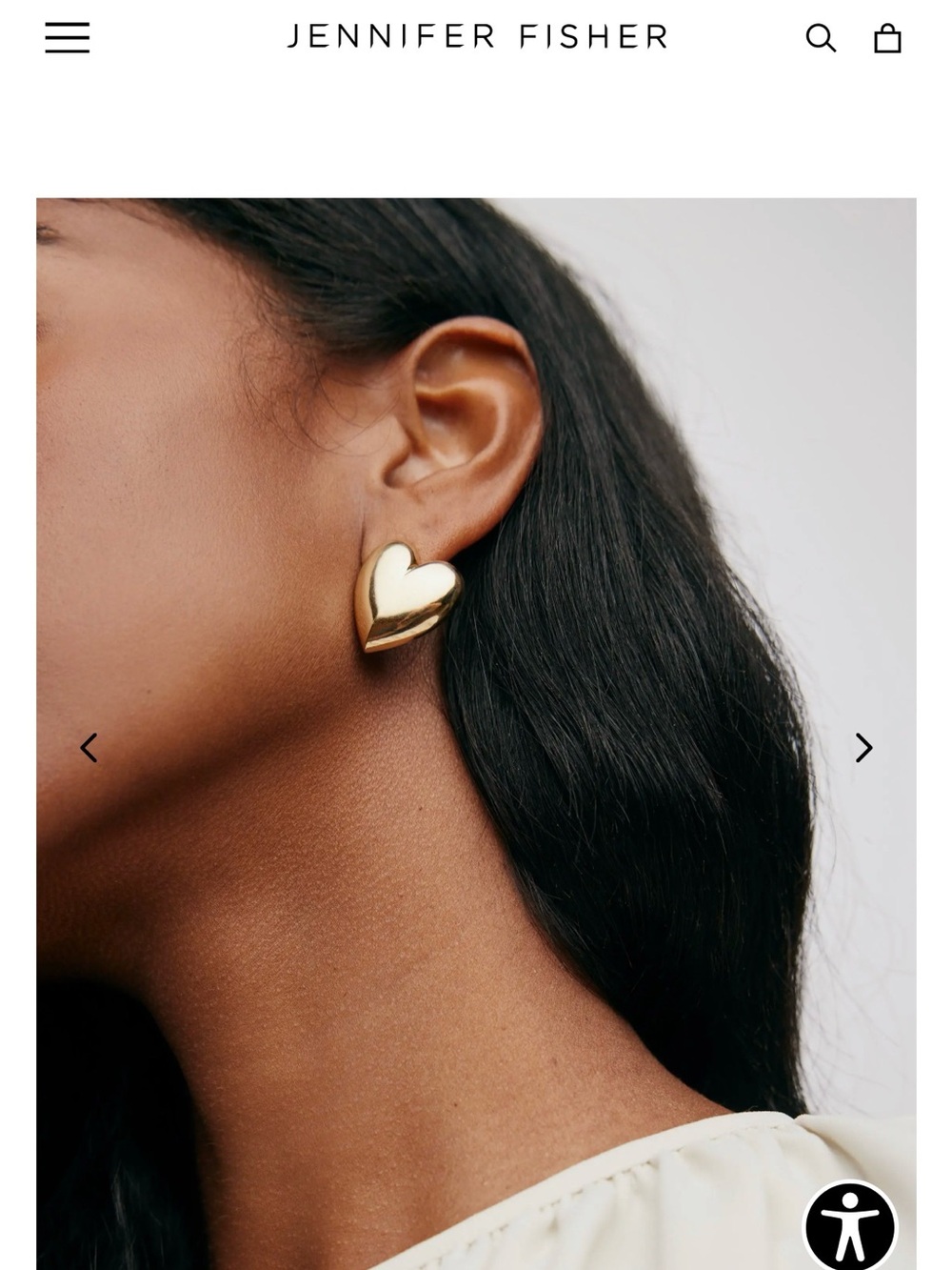 NWT Jennifer Fisher Small Puffy Heart Earrings GOLD